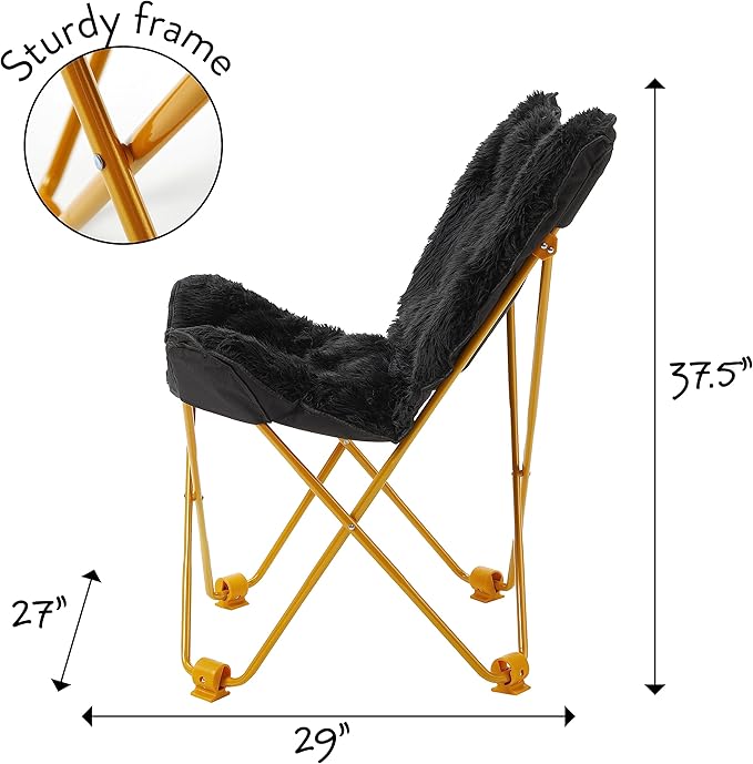 Urban Lifestyle Mongolian Butterfly Chair, Black