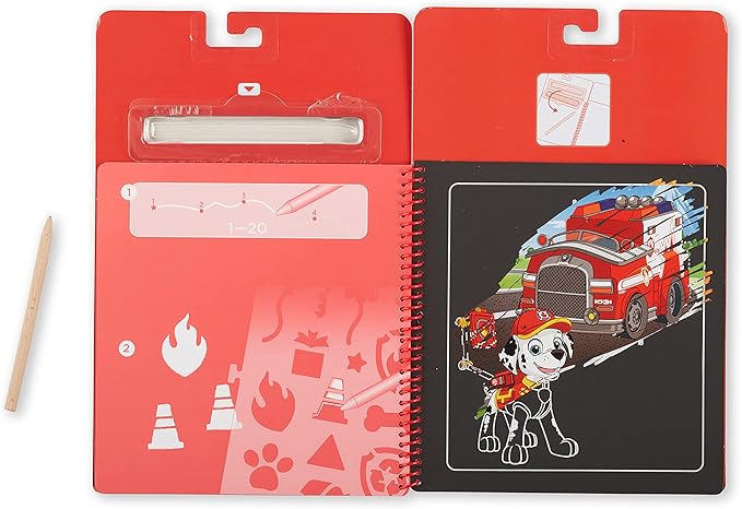 Melissa & Doug PAW Patrol Scratch Art 3-Pack – Chase, Skye, Marshall Color Reveal Travel Activity Pads - Reverse