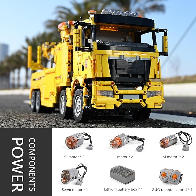 Mould King 17028 Road Rescue Vehicle Building Block Kits, MOC Building Blocks Set to Build, Gift for Kids Age 8+/Adult Collections Enthusiasts (4883 Pieces with Motor/APP Remote Control)