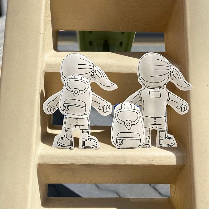 Washable Coloring Doll – Soccer Girl with Ponytail, Mini Doll Backpack & Markers - Educational Art & Crafts Toy - Color, Play, Wash, Repeat - Reusable Creative Gift for Kids