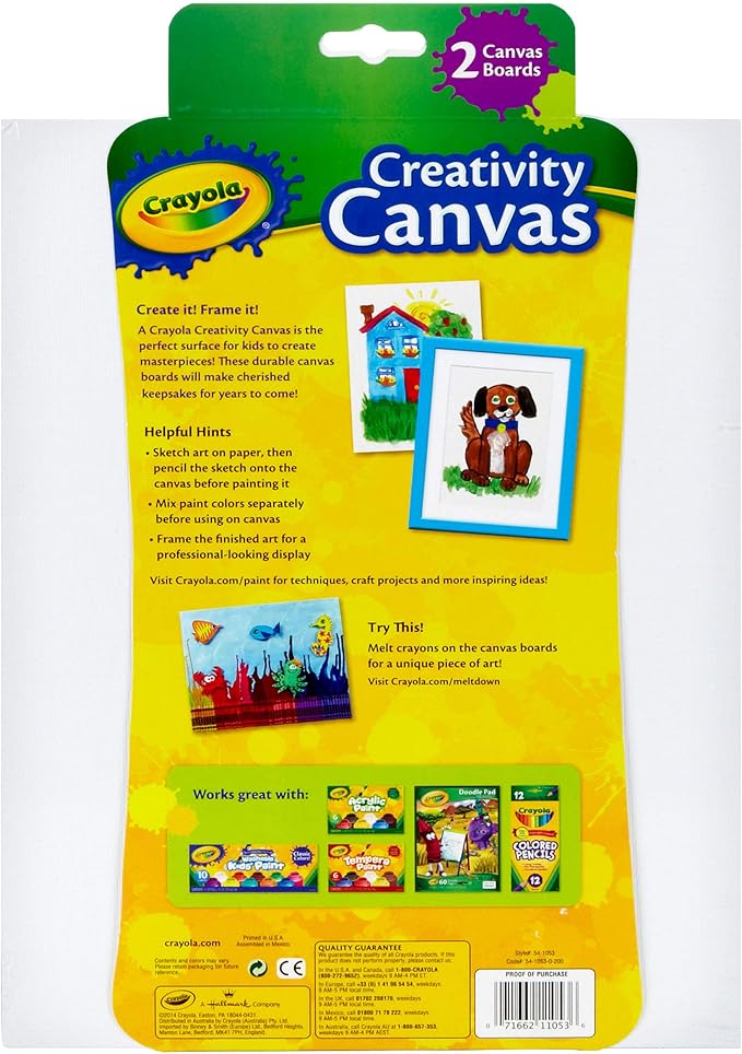 Crayola Paint Canvas Set, Painting Supplies, White, 2 Count
