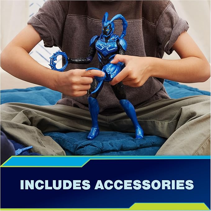 DC Comics, Battle-Mode Blue Beetle Action Figure, 12-inch, Lights & Sounds, Easy to Pose, Movie Superhero Kids Toys for Boys & Girls, Ages 4+