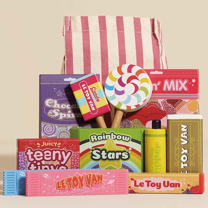 Le Toy Van - Pretend Play Wooden Candy Play Food Set | Kids Role Play Wooden Food Toy | Great As a Gift - Suitable for 2 Years + (TV335)