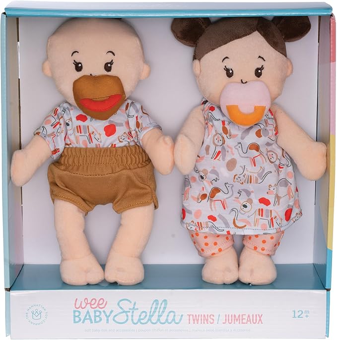 Manhattan Toy Wee Baby Stella Peach 12" Soft Baby Twin Dolls