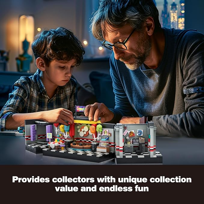 Five Nights Security Room Building Block Toy for Boys Age 8-12, Security Room Fredy Building Set Five Nights Game Toys Merch Suitable for Halloween Birthday Gift, 1388Pcs