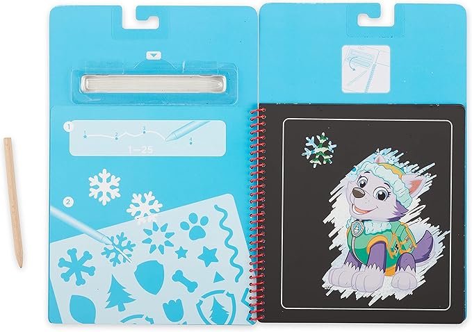 Melissa & Doug PAW Patrol Scratch Art 3-Pack – Chase, Skye, Marshall Color Reveal Travel Activity Pads - Reverse