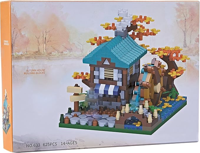 Autumn Architecture Flower Treehouse Micro Blocks Building Sets for Adults Tree and Plants Mini Bricks Modle Kit Creative DIY Gift for Kids.