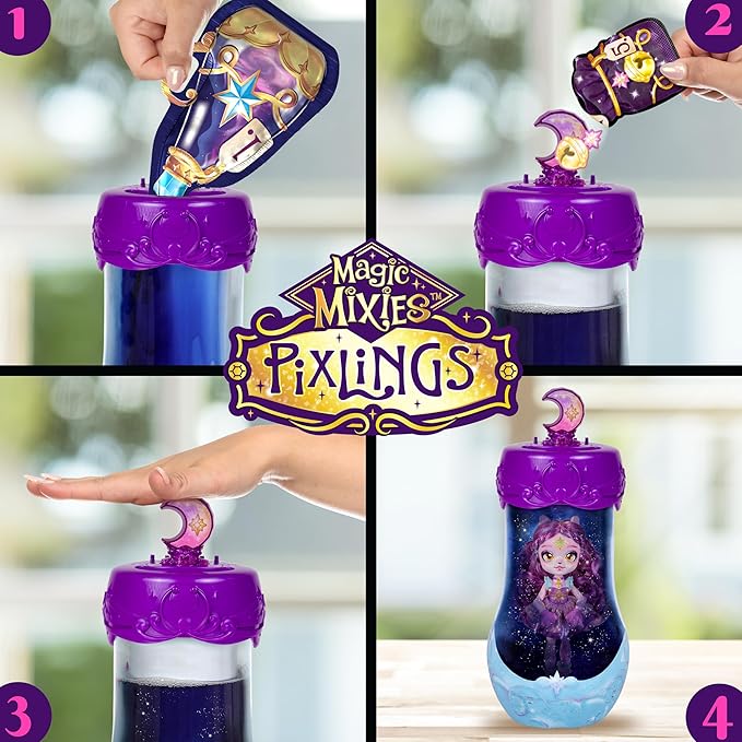 Magic Mixies Pixlings Shimmerverse Series, Create & Mix Magic Potion To Magically Reveal Catlyn the Cat, Watch As This Beautiful 6.5" Shimmerverse Pixling Fashion Doll Appears Inside The Potion Bottle