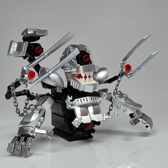 Skibid Toilet Building Block Set, Platinum Armor Cybertron Skeleton Toilet Skibid Building Brick for Adults Fans 313PCS Blocks