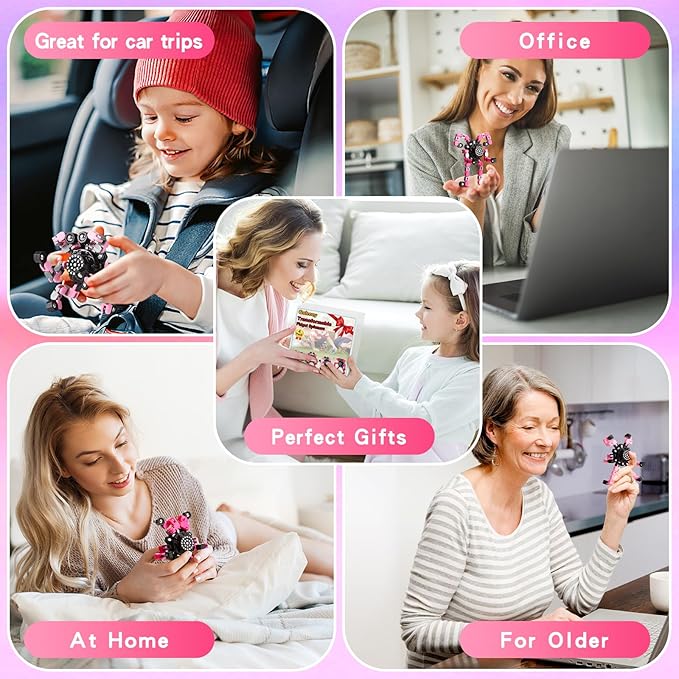 Fidget Toys for Teen Girls, Transformable Fidget Spinners,Autism ADHD Stress Relief Sensory Toys for Boys and Girls, Stocking Stuffers for Kids Adults
