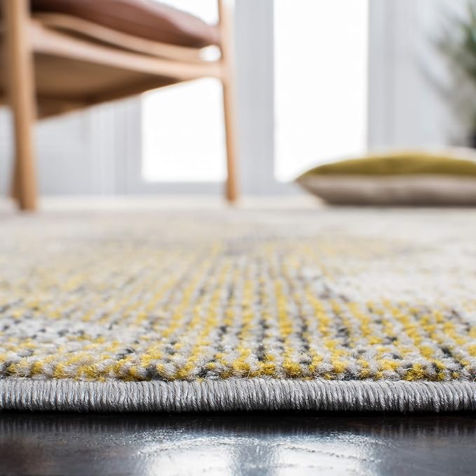 SAFAVIEH Madison Collection Runner Rug - 2' x 8', Ivory & Grey, Modern Abstract Design, Non-Shedding & Easy Care, Ideal for High Traffic Areas in Living Room, Bedroom (MAD499A)