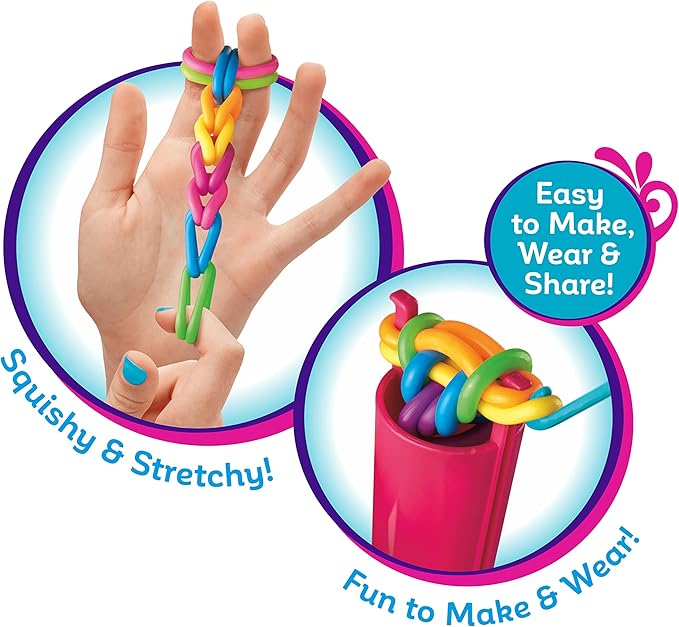 Shimmer 'n Sparkle Squish Magic Bubble Bands Loom Band Making kit, Friendship Bracelets Crafting Toy Rubber Bands Set