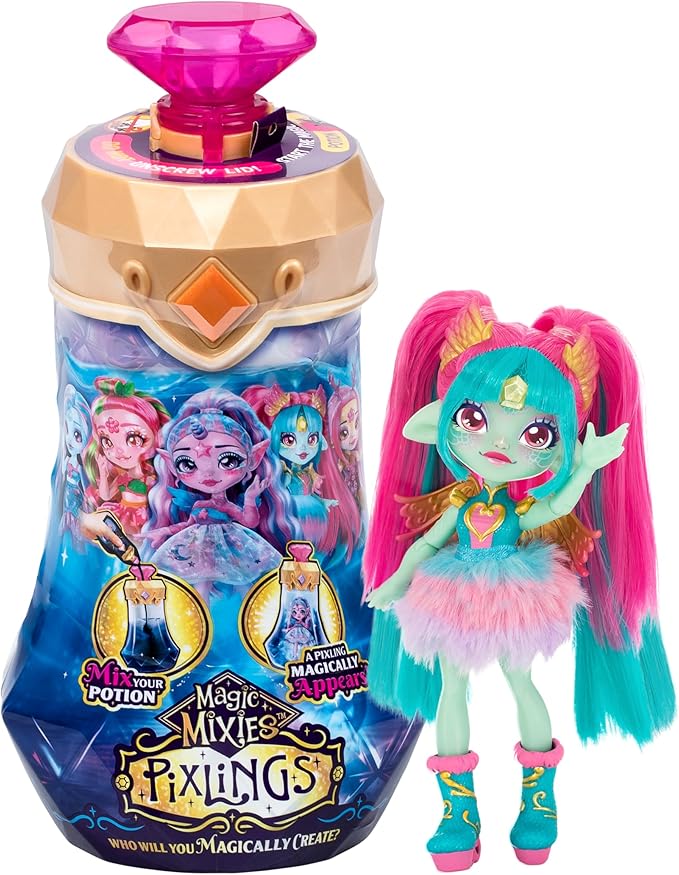 Magic Mixies Amber Dragon Pixling. Magically Reveal a 6.5" Pixling Doll Inside a Potion Bottle! Mix a Magic Potion to Create Your Pixling.