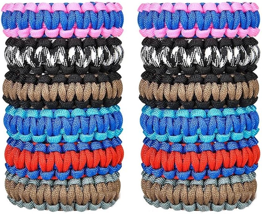 ArtCreativity Paracord Buckle Bracelets - Pack of 12 - Two Tone Color Scheme - 9 Inch Cobra Bracelets - Fashionable Party Favor and Carnival Prize