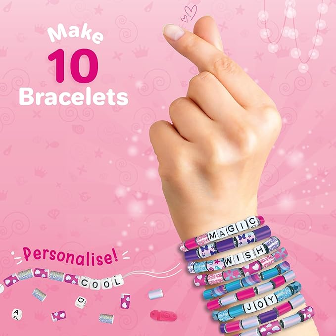 Imagimake Spin n Pop DIY Bracelet Making Kit | Patented Electric Bracelet Maker | Ages 8-13 | Create 10 Unique Bracelets with Shiny Foil Beads, Alphabet Beads & Clasps for Teen Girls