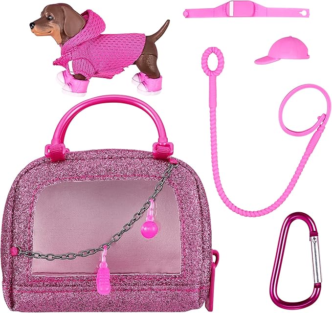 REAL LITTLES - Collectible Micro Puppy Carrier with 1 Micro Puppy and 5 Micro Working Surprises Inside! Styles May Vary