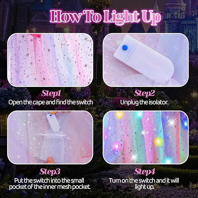 Princess Dress up Clothes for Little Girl, 11Pcs Princess Cape with Crown, Princess Dresses for Girl 3 4 5 6 7 8 Birthday Gift