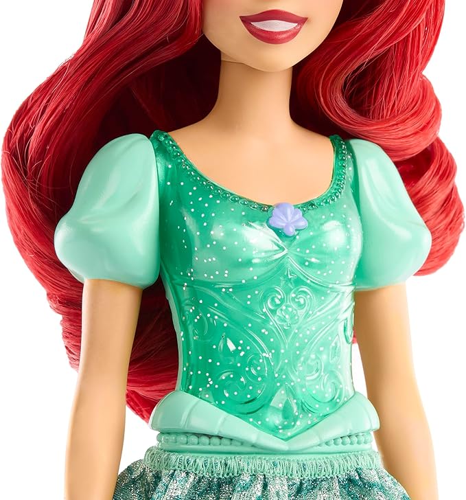Mattel Disney Princess Toys, Ariel Fashion Doll, Sparkling Look with Red Hair, Blue Eyes & Tiara Accessory, Inspired by The Little Mermaid Movie