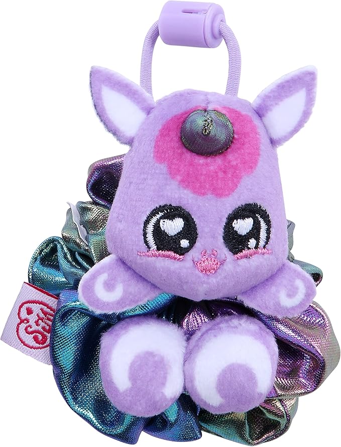 Scrunchmiez Four Pack, Exclusive scrunchies That Magically transforms from Hair Scrunchie to Cute Plush Friend as Well as Backpack Clip. So Many Characters to Collect & wear.
