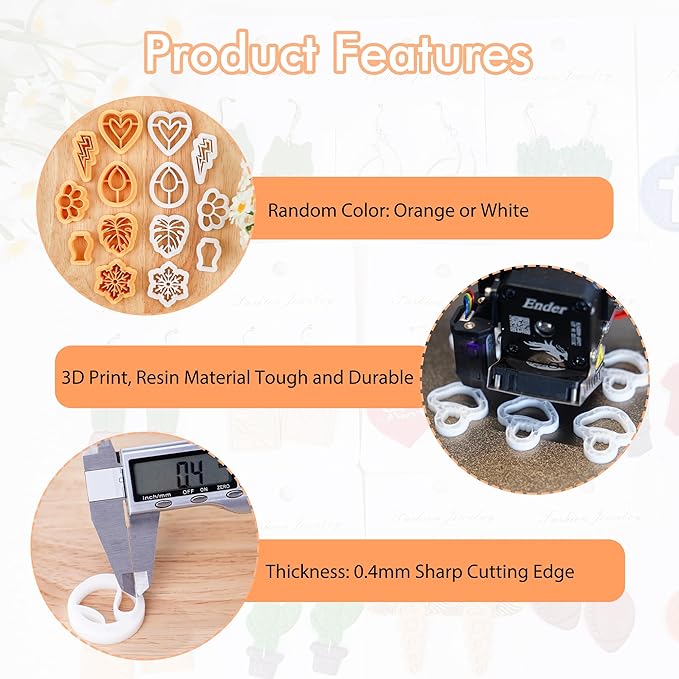 Puocaon Rose Polymer Clay Cutters - 7 Pcs Clay Cutters for Polymer Clay Jewelry, Polymer Clay Tools for Rose Flower Clay Earrings Making, Flower Petal Polymer Clay Mold for Jewelry, 3D Clay Cutters