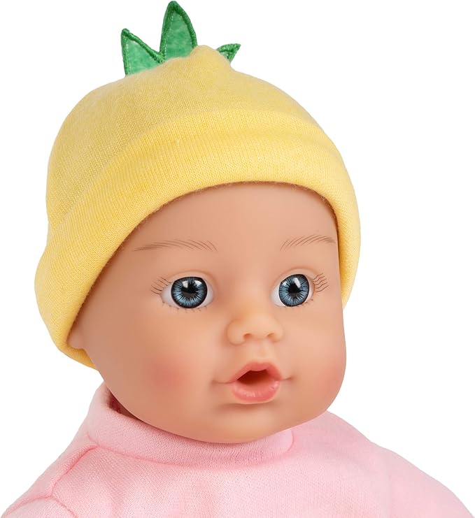 ADORA 11" Soft Cuddly Baby Doll with Blue Eyes, Blonde Hair, Bottle, Beanie, Pink/Yellow - Amazon Exclusive
