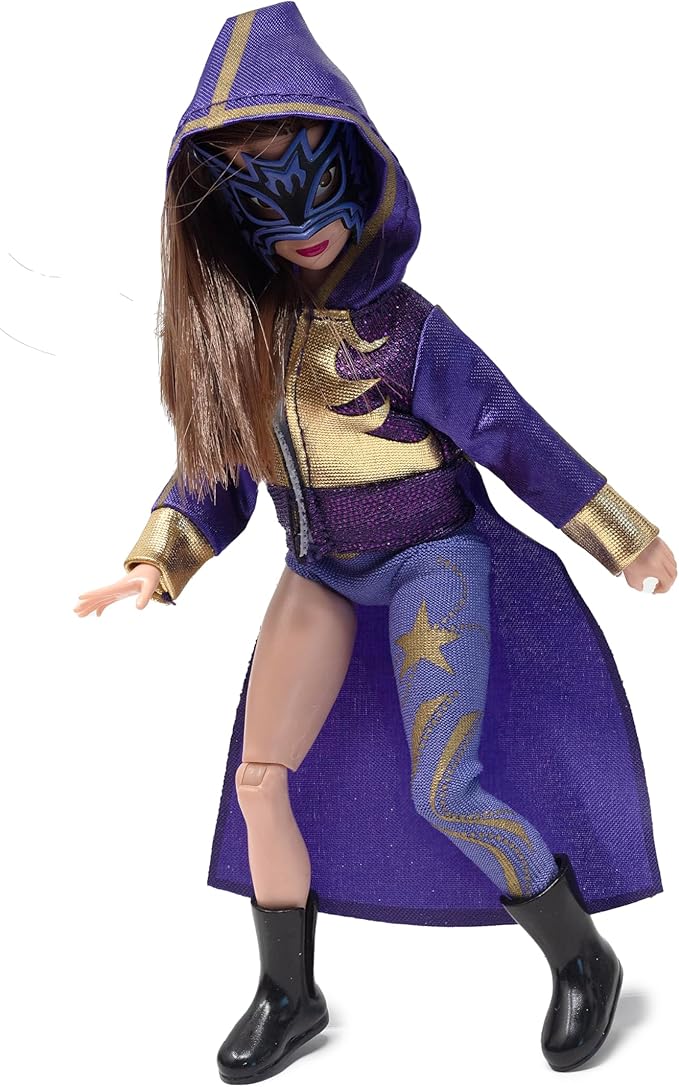 Boss Fight Studio Lady Maravilla, I Am Brilliance Doll, Lucha Libre Collectible Action Figure – Highly Articulated Soft Goods Figurine with Accessories Including Smartphone and Selfie Stick – 1:12