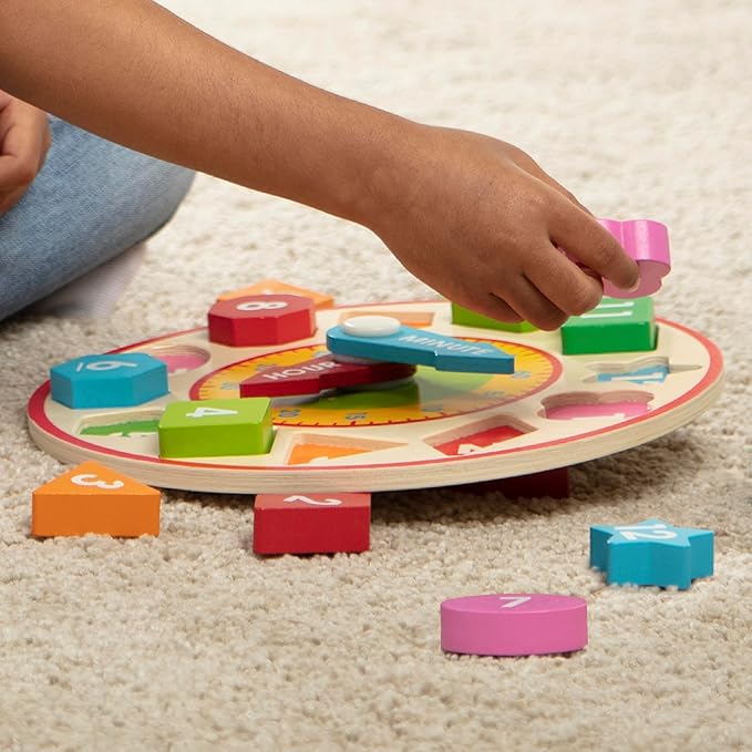 Melissa & Doug Shape Sorting Clock - Wooden Educational Toy