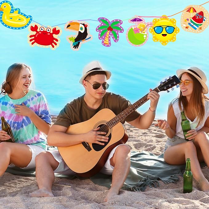 Summer Lacing Cards Sewing Cards 12 Pack Beach Theme Pool Party Decoration Double Sided Cardboard Lacing Playing Games for Kids Toddler Preschool Home Developing Imagination Education Supplies
