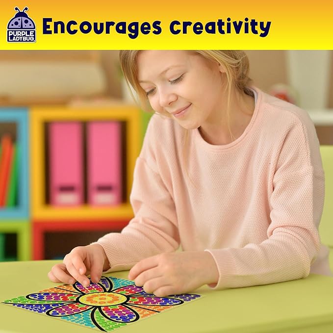 PURPLE LADYBUG Sungemmers Window Diamond Art Suncatcher Kits – Kids Easter Basket Stuffers, Gifts for 6-10 Year Old Girls & Boys, Birthday Arts & Crafts for Kids Ages 8-12 6-8