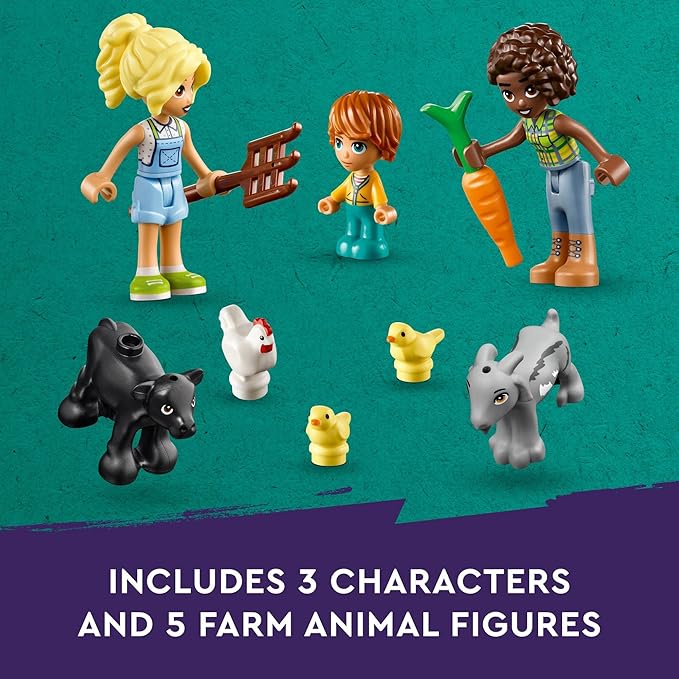 LEGO Friends Farm Animal Sanctuary Building Toys Set - Farm Toy Set with Tractor - Birthday Gift Idea for Kids, Girls & Boys, Ages 6+ - Includes 3 Minifigures & 5 Farm Animals - 42617