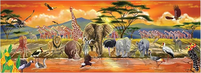 Melissa & Doug African Plains Safari Jumbo Jigsaw Floor Puzzle (100 pcs, over 4 feet long)