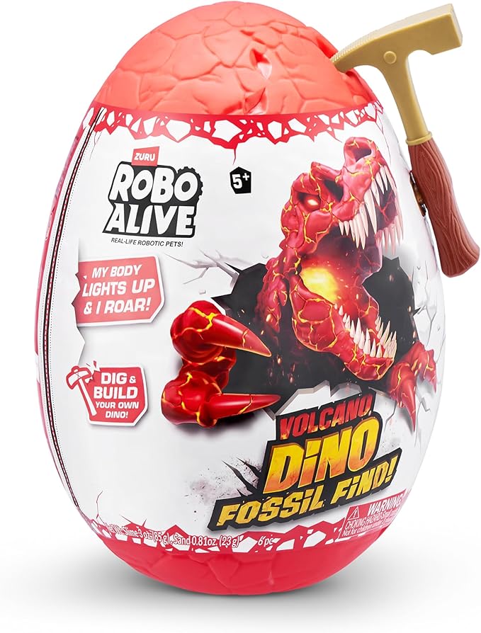 Robo Alive Volcano Dino Fossil Find Stegosaurus by ZURU Boys Age 5+ Dig and Discover, STEM -Excavate Prehistoric Fossils, Educational Toys, Great Science Kit Gift (Stegosaurus)