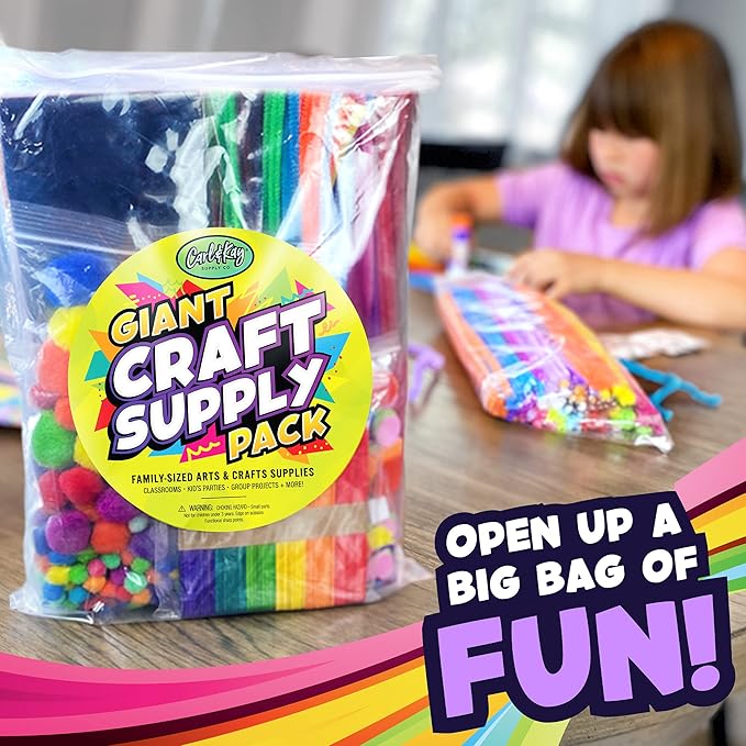 Arts and Crafts Supplies Kit for Kids - Boys and Girls Age 4 5 6 7 8 Years Old - Toddler Art Set Activity Materials in Bulk - Great for Preschool, Homeschool, and Kindergarten DIY Crafting Projects