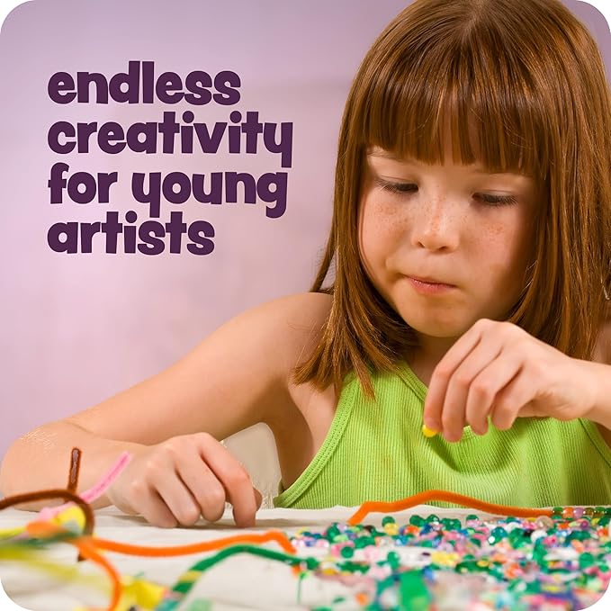 Dan&Darci Arts and Crafts Vault - Craft Supplies Kit in a Box for Kids Ages 4 5 6 7 8 9 10 11 & 12 Year Old Girls & Boys - Crafting Set Kits - Easter Gift Ideas for Kid Art Activity Gifts