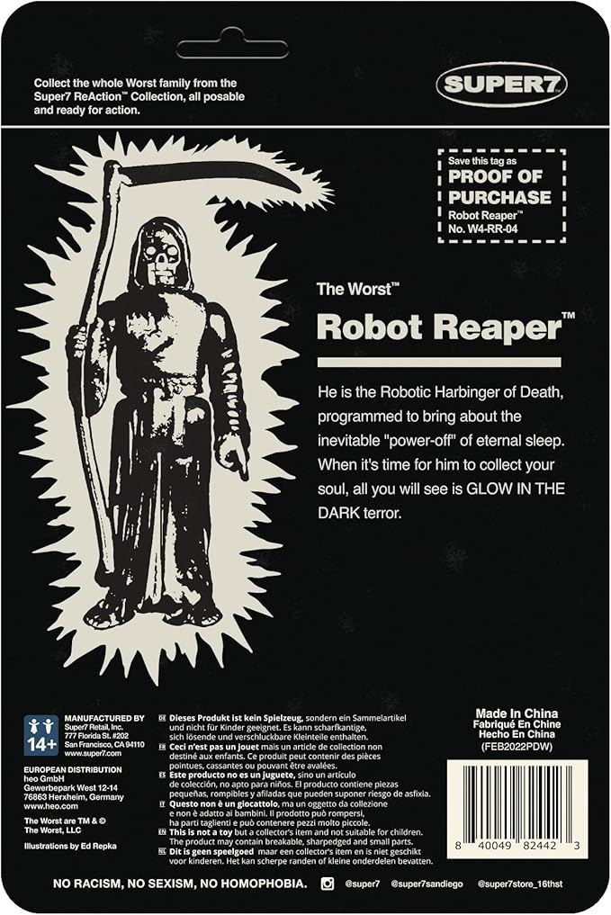 Super7 The Worst Robot Reaper (Monster Glow) - 3.75" The Worst Action Figure Collectibles and Retro Toys