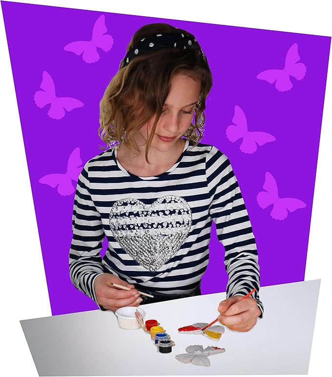 Nature Artist - Butterfly from Deluxebase. Fridge Magnet Painting Set and Colorful Arts and Crafts for Kids, Great for Animal Party Favors and Creative Toys.