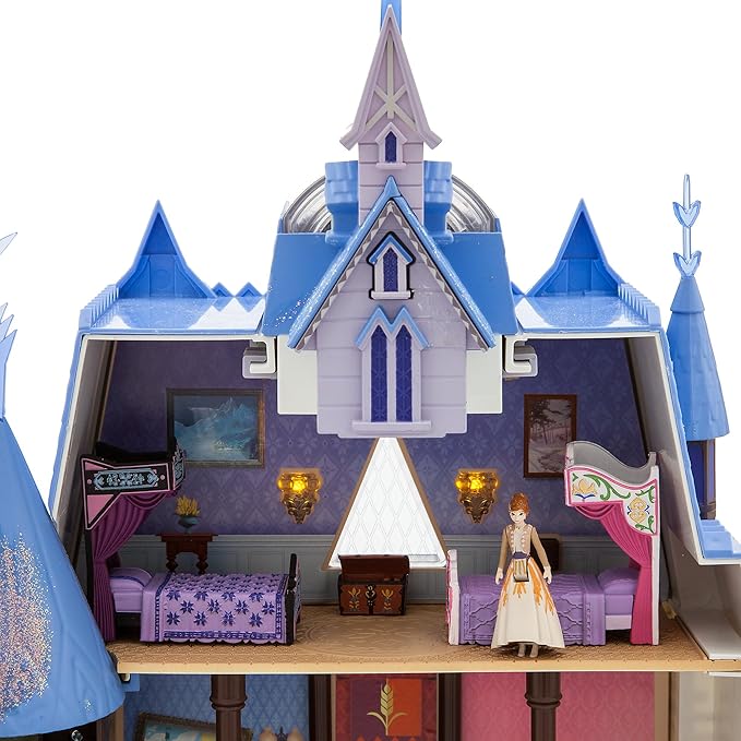 Disney Store Official Frozen 2 Magic Light & Music Castle Playset - 3 Year Old Girl Gift, Anna and Elsa Dolls - includes Frozen , Interactive Rooms & Features