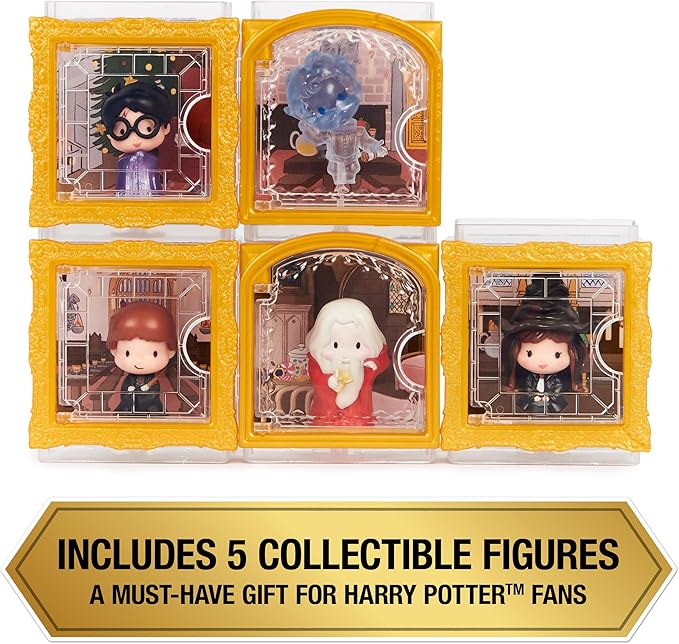 Wizarding World Harry Potter, Micro Magical Moments Hogwarts 5-Pack Figures Set & Display Cases (Amazon Exclusive), Kids Toys for Ages 6 and up