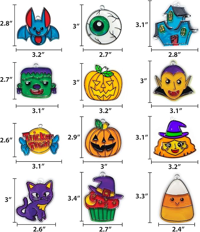 Made By Me Create Your Own Halloween Window Art, DIY Suncatcher Kit and Clings, Great Staycation or Sleepover Activity, Fun Group Activity, Arts and Crafts Set for Kids Ages 6, 7, 8, 9