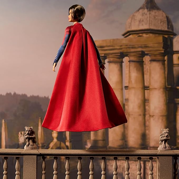 Barbie Supergirl Collectible Fashion Doll from The Flash Movie Wearing Red & Blue Suit with Cape, Display Stand Included (Amazon Exclusive)