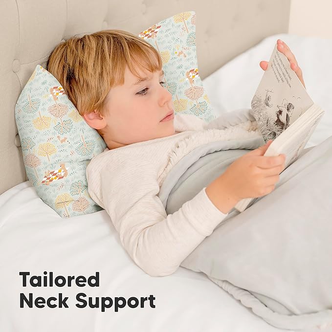Toddler Pillow with Pillowcase - 13x18 My Little Dreamy Pillow, Organic Cotton Toddler Pillows for Sleeping, Kids Pillow, Travel Pillows, Mini Pillow, Nursery Pillow, Toddler Bed Pillow (Wild Picnic)
