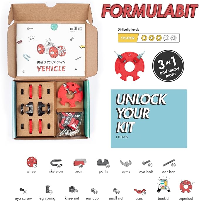 Vehicle Stem Building Toys, Educational Build Your Own Robot Toy for Kids Age 6 7 8 9+ Year Old Boys and Girls, Stem Toys Engineering Kit, Construction Toys Steam Gift - FormulaBit