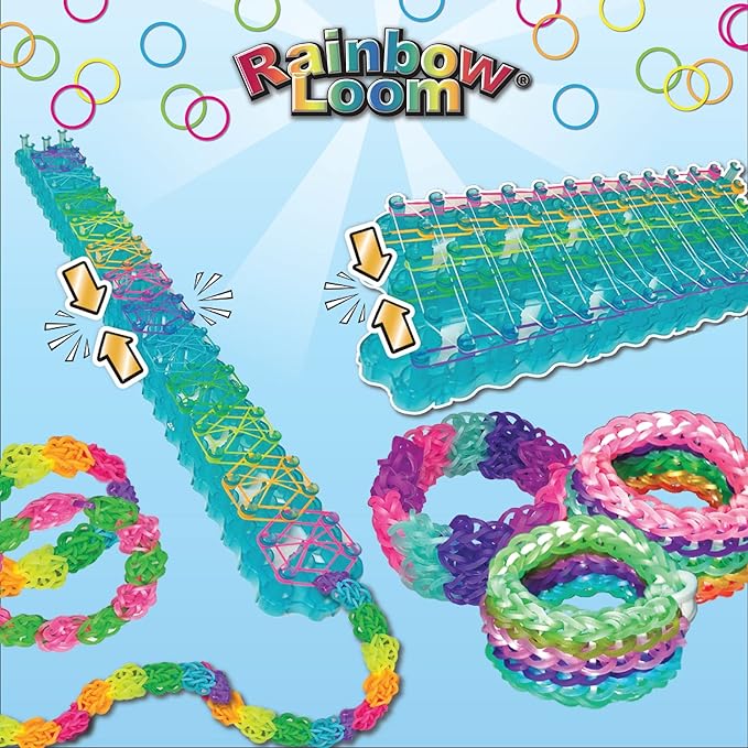 Rainbow Loom® Duo Combo with Jewel Rubber Bands Collection, Features 2 connectable to Make Longer and Wider Creations, an Organizer Case, Great Activity up to 4 People 7+