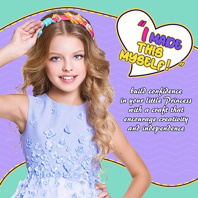 Unicorn Hair Accessories for Girls,Headband Making Kit Arts and Crafts for Kids Ages 4-6 6-8 8-12,Girls Toys Unicorn Gifts for 4 5 6 7 8 9 Year Old Girl Birthday Gifts