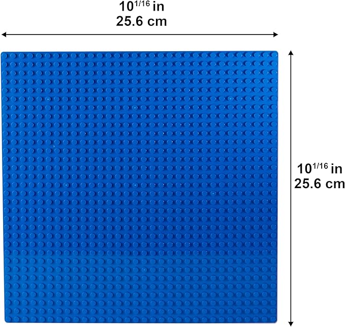 Apostrophe Games Building Blocks Base Plates Compatible with All Major Brands – 2 Pack, 10 x 10 Inches Baseplate for Building Bricks – Durable and Sturdy Baseplates (2X Blue)