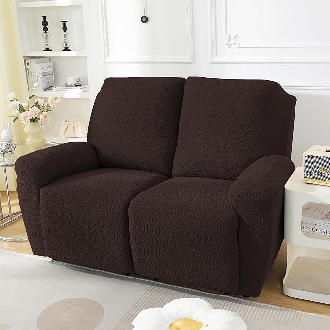 NORTHERN BROTHERS Loveseat Recliner Cover, Reclining Loveseat Covers, Love Seat Recliner Cover, Recliner Sofa Covers 2 Seater, Dark Brown
