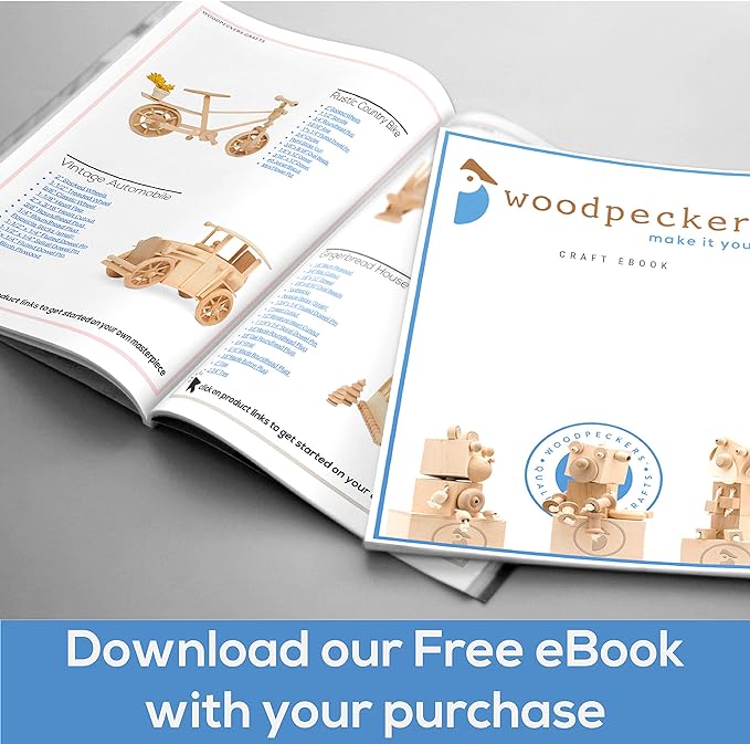 Woodpeckers Wood Peg Doll Set, 40 Piece Wood Peg Family (Toy Peg People: Dad, Mom, Angel, Child, Baby) Unfinished for Crafts & Play