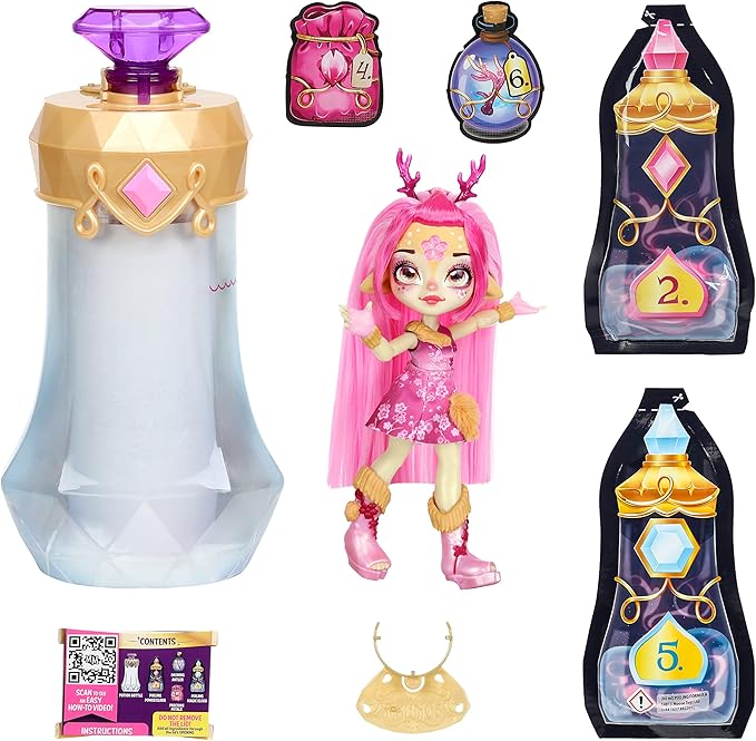 Magic Mixies Pixlings. Deerlee The Deer Pixling. Create and Mix A Magic Potion That Magically Reveals A Beautiful 6.5" Pixling Doll Inside A Potion Bottle! Gifts for Kids, Ages 5+