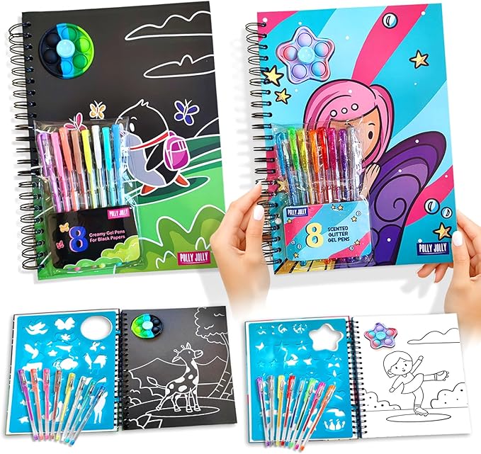 Drawing & Coloring Books for Kids | Mess-Free Coloring Books Kit for Toddlers | Child's Art Drawing Books & Creative Activity Supplies Set | Gift for Boys and Girls Ages 2-4, 4-8, 5-7, 8-12 (2 Sets)