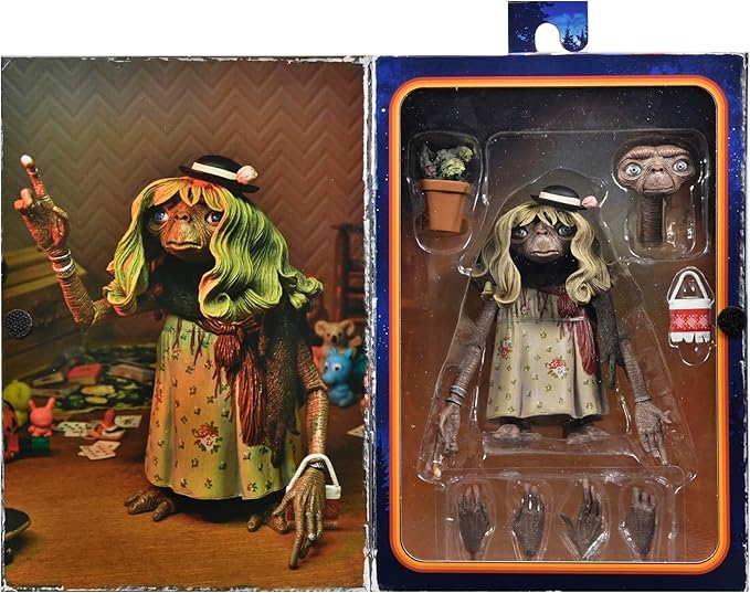NECA E.T. The Extra Terrestrial: 40th Anniversary Ultimate 7-Inch Scale Action Figure, Dress-Up E.T.